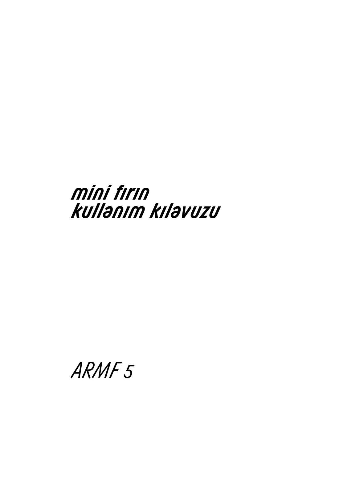 Beko ARMF5 User manual