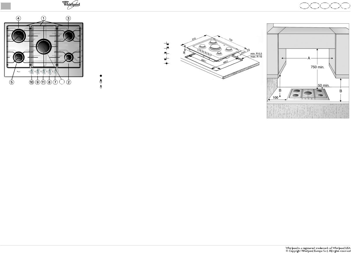 Whirlpool AKT 704/IX/01 PROGRAM CHART