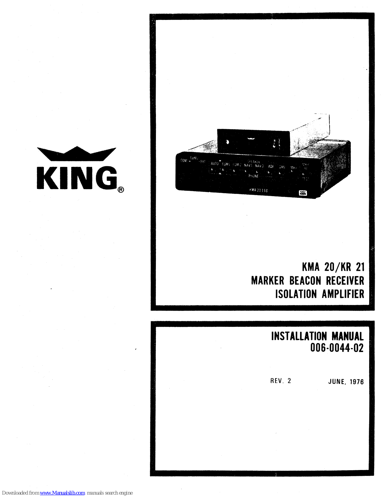 KING KMA 20, KR 21 Installation Manual - ManualMachine.com