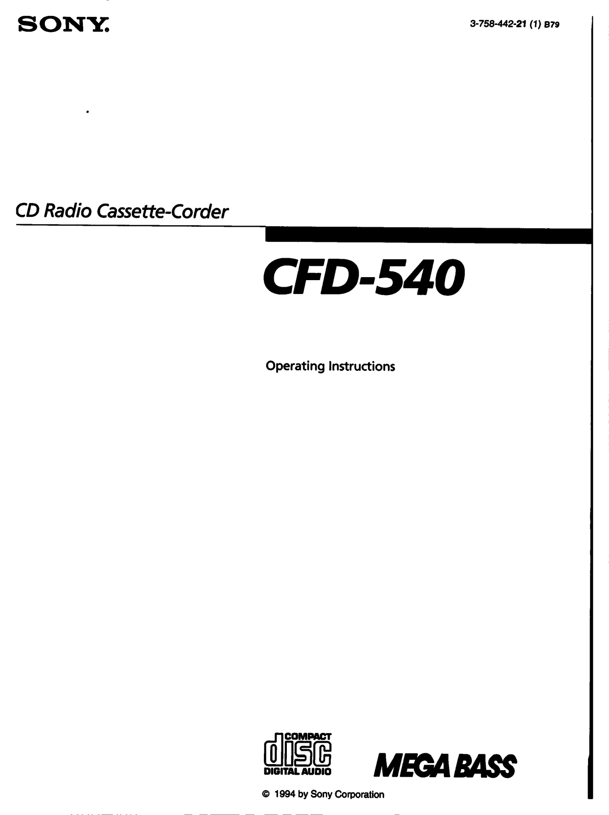 Sony CFD-540 User Manual