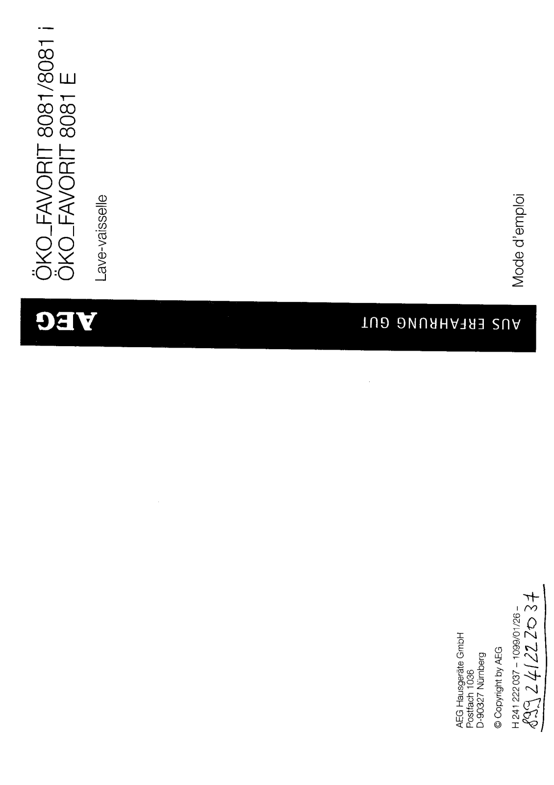 ELECTROLUX 8081 User Manual