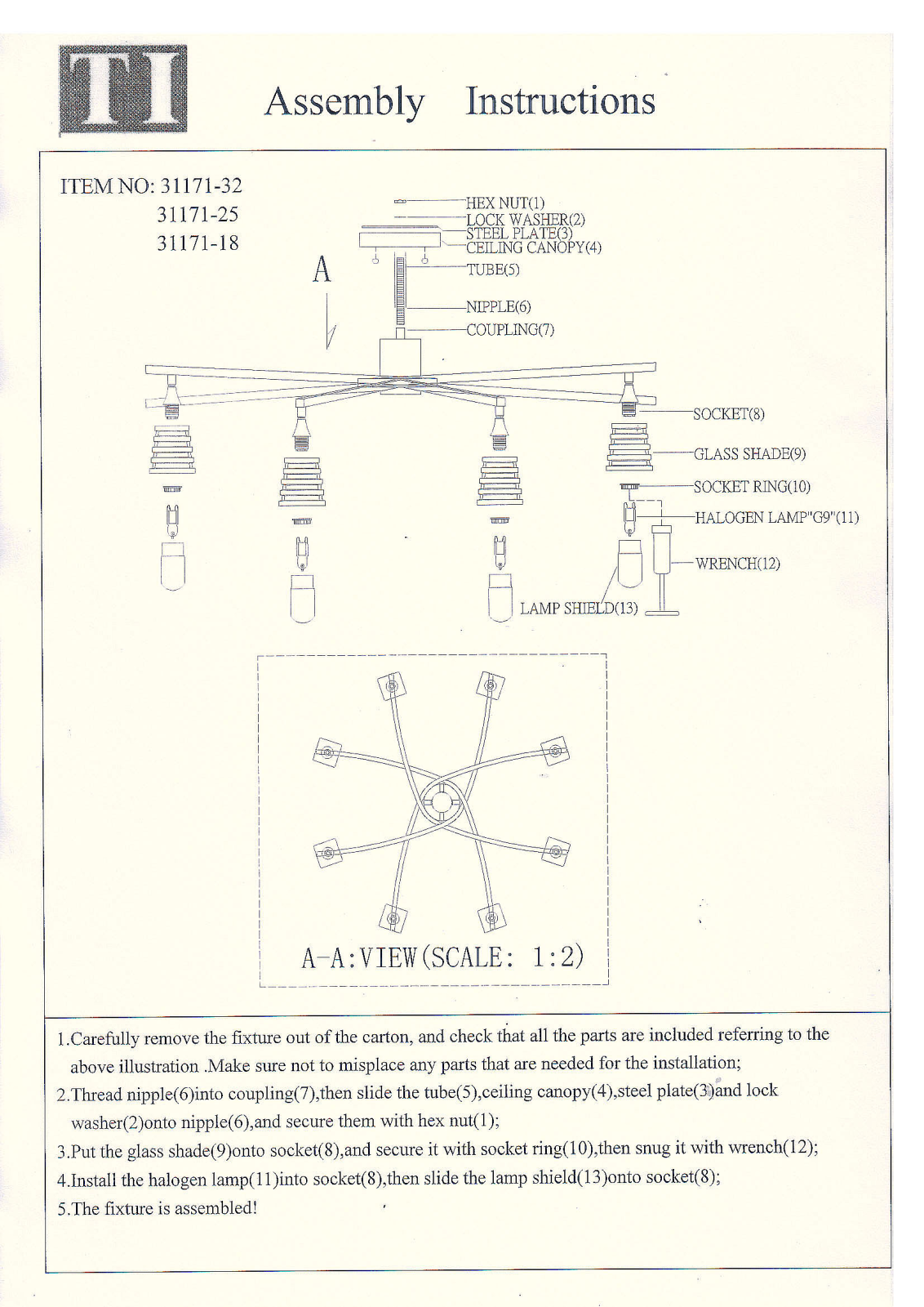 Triarch 31171-32, 31171-25, 31171-18 User Manual