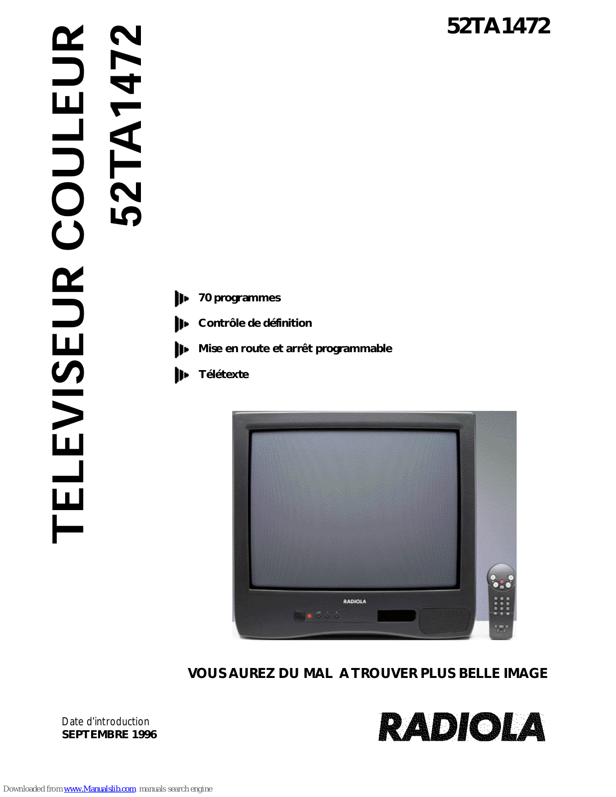 Radiola 52TA1472 Specifications