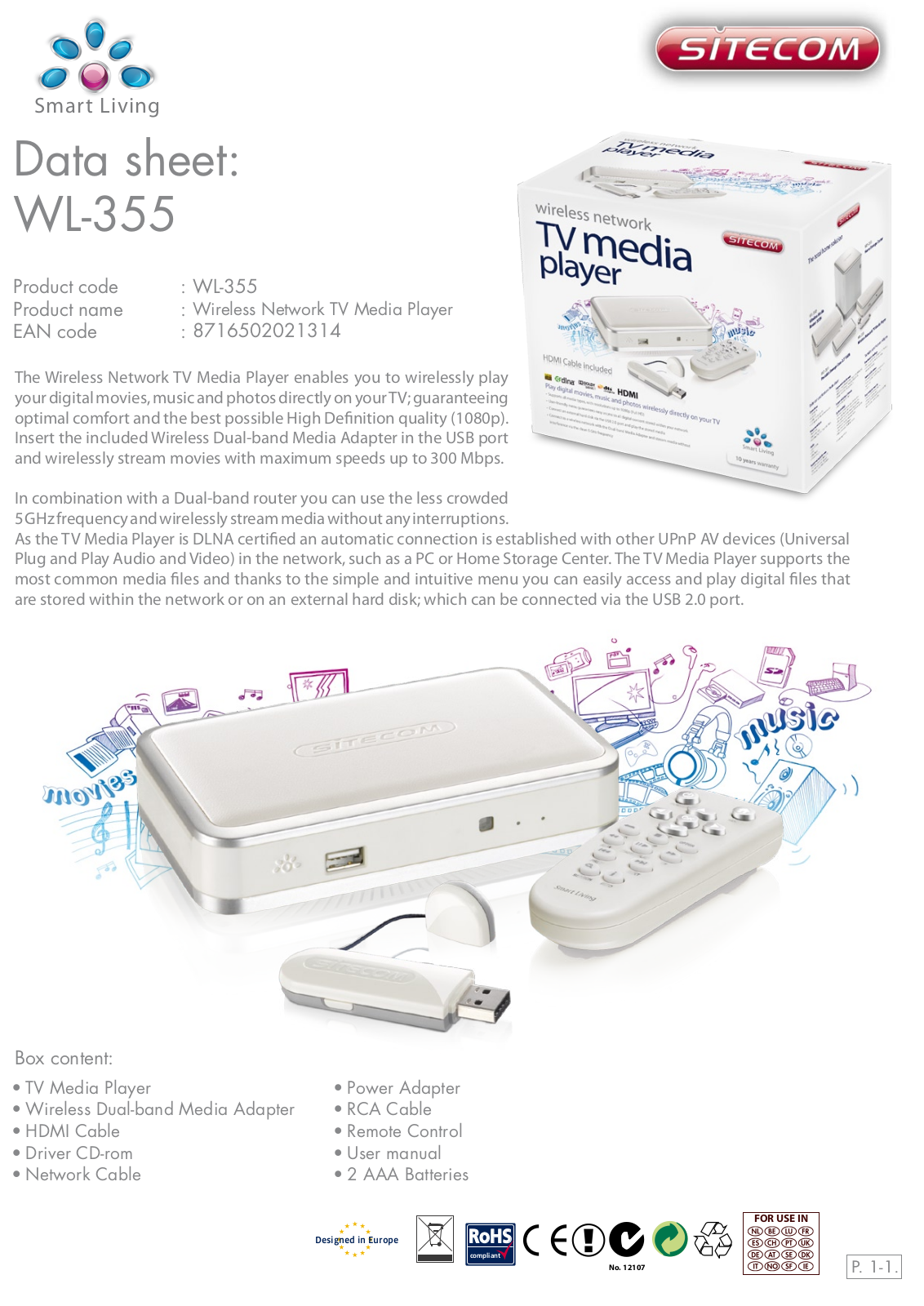 Sitecom WL-355 DATASHEET