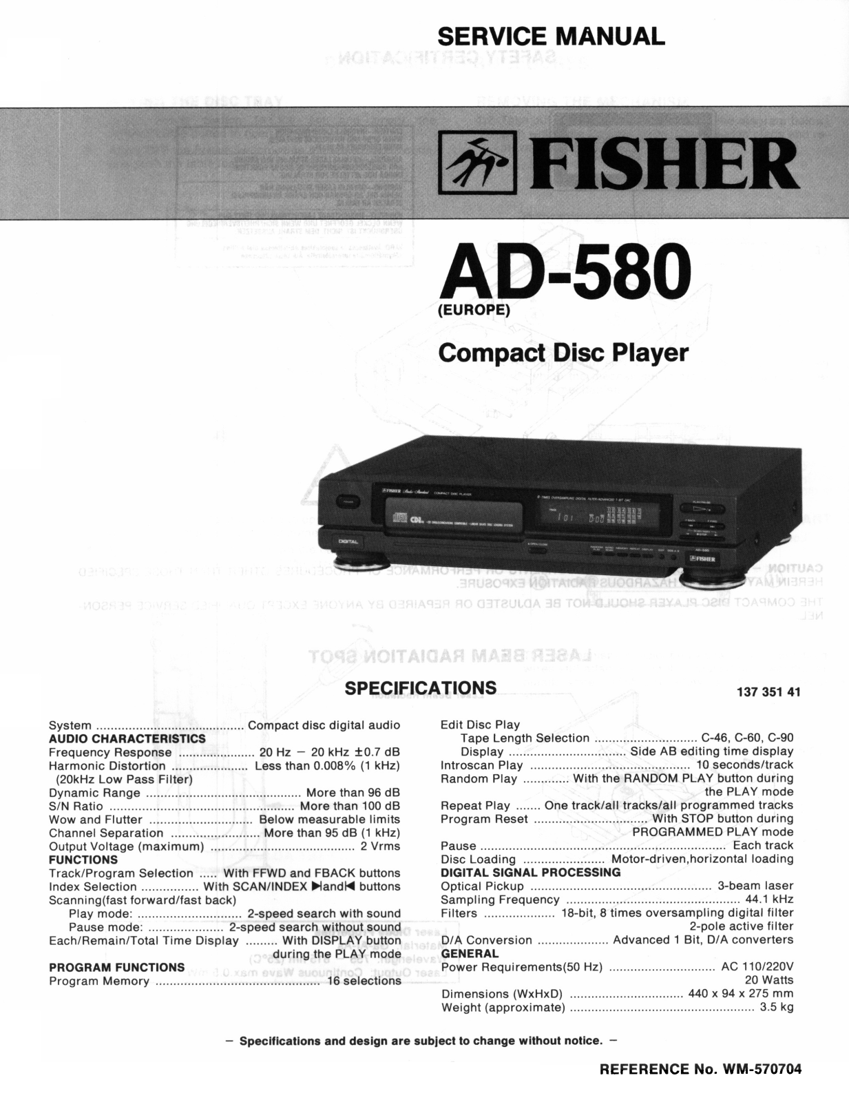 Fisher Radio AD580 Schematic - ManualMachine.com