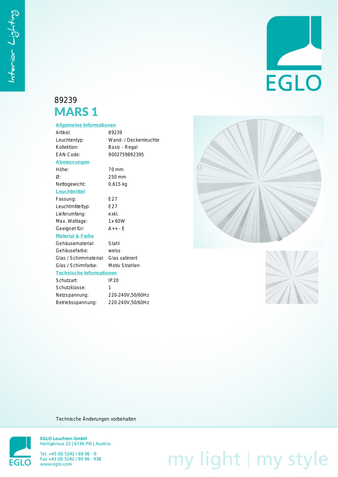 Eglo 89239 Service Manual