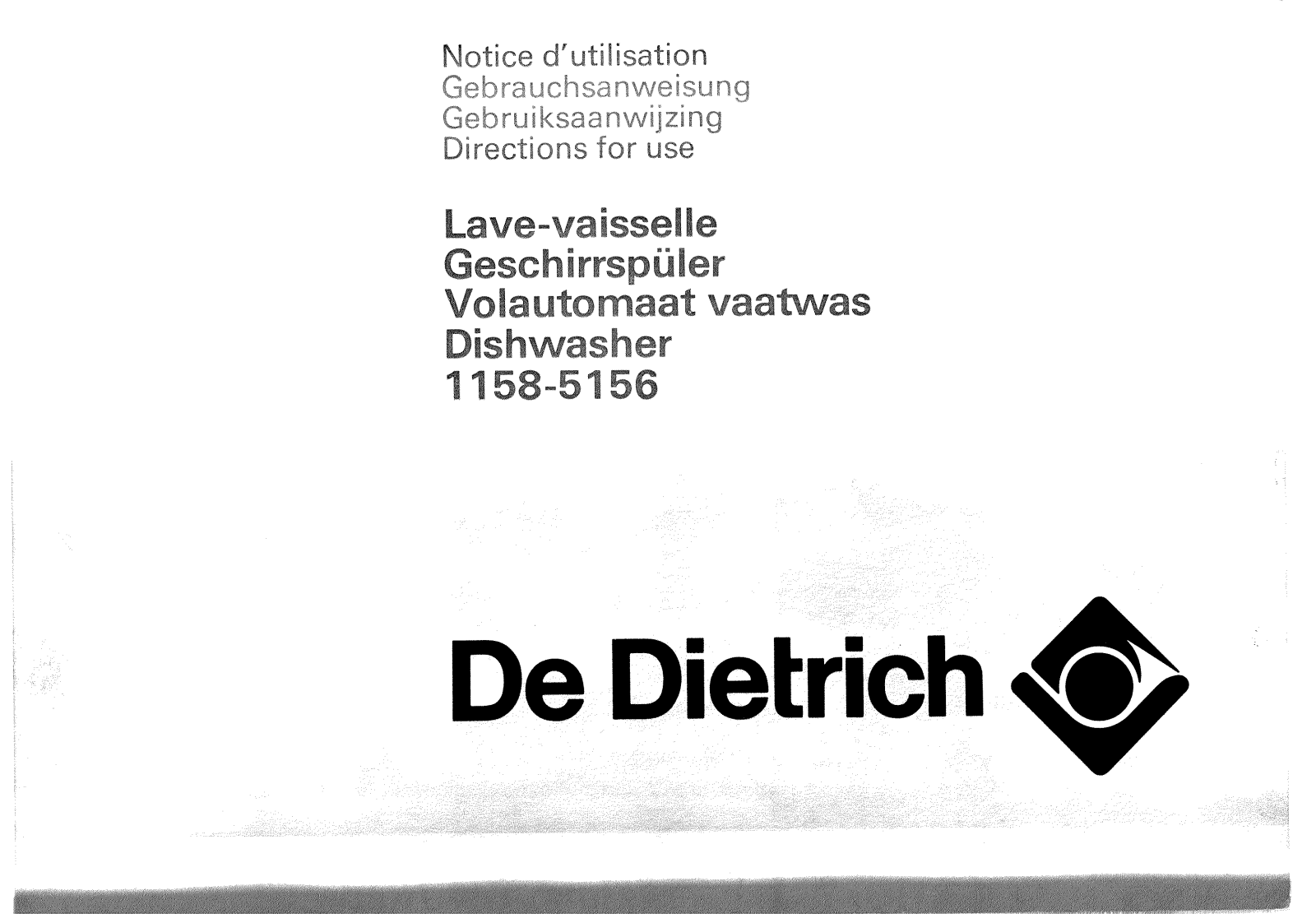 De dietrich 1158, 5156 User Manual