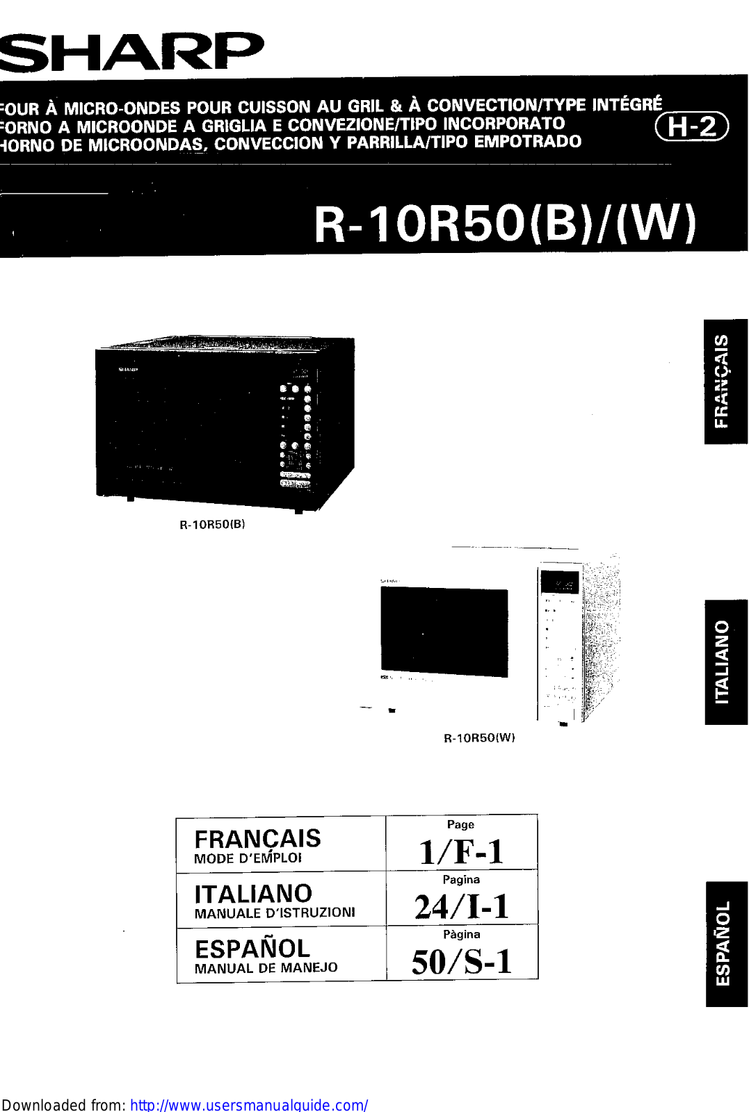 SHARP R-10R50 User Manual