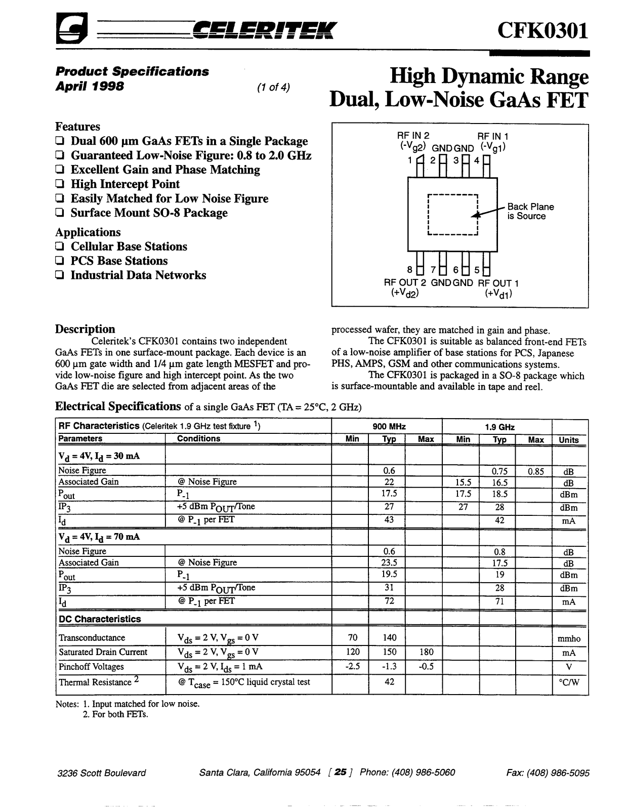 CELER CFK0301-AK-000T, CFK0301-AK-0000 Datasheet