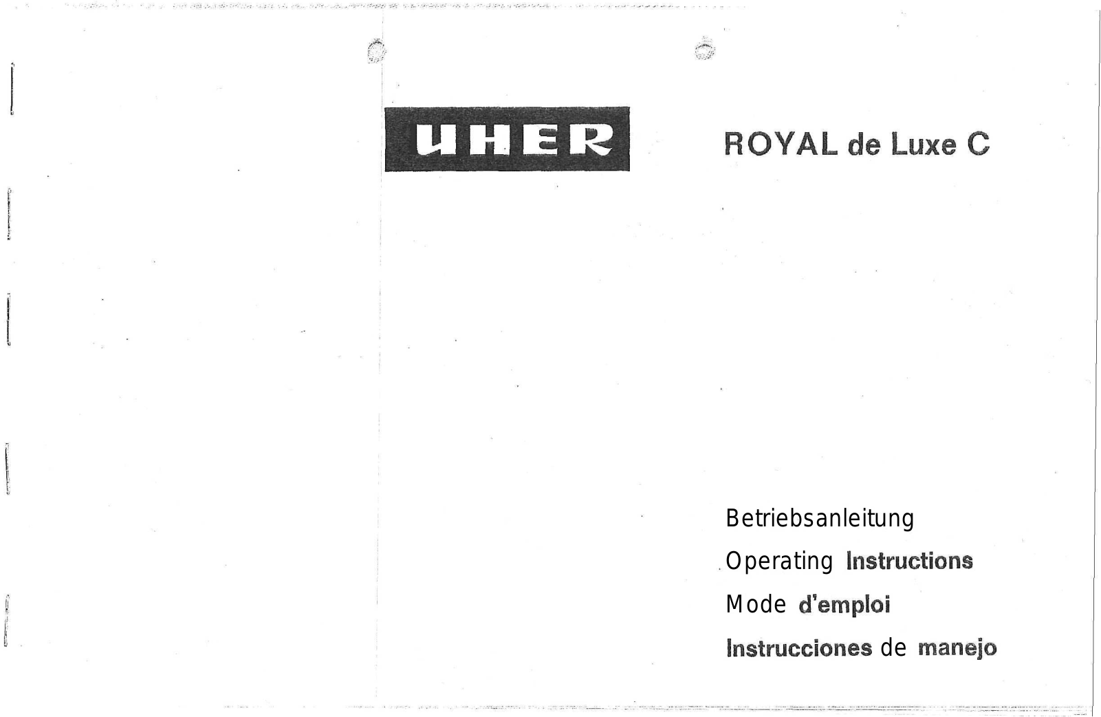 Uher Royal de Luxe C User Manual