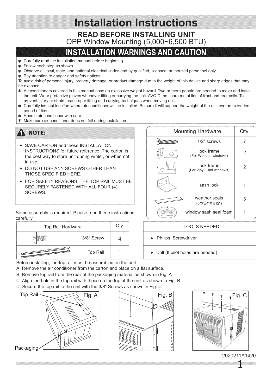 Crosley CAE6MR410A13, CAE6MR410A11, CAE6MR410A10, CAE5MR410A52, CAE5MR410A53 Installation Guide - ManualMachine.com