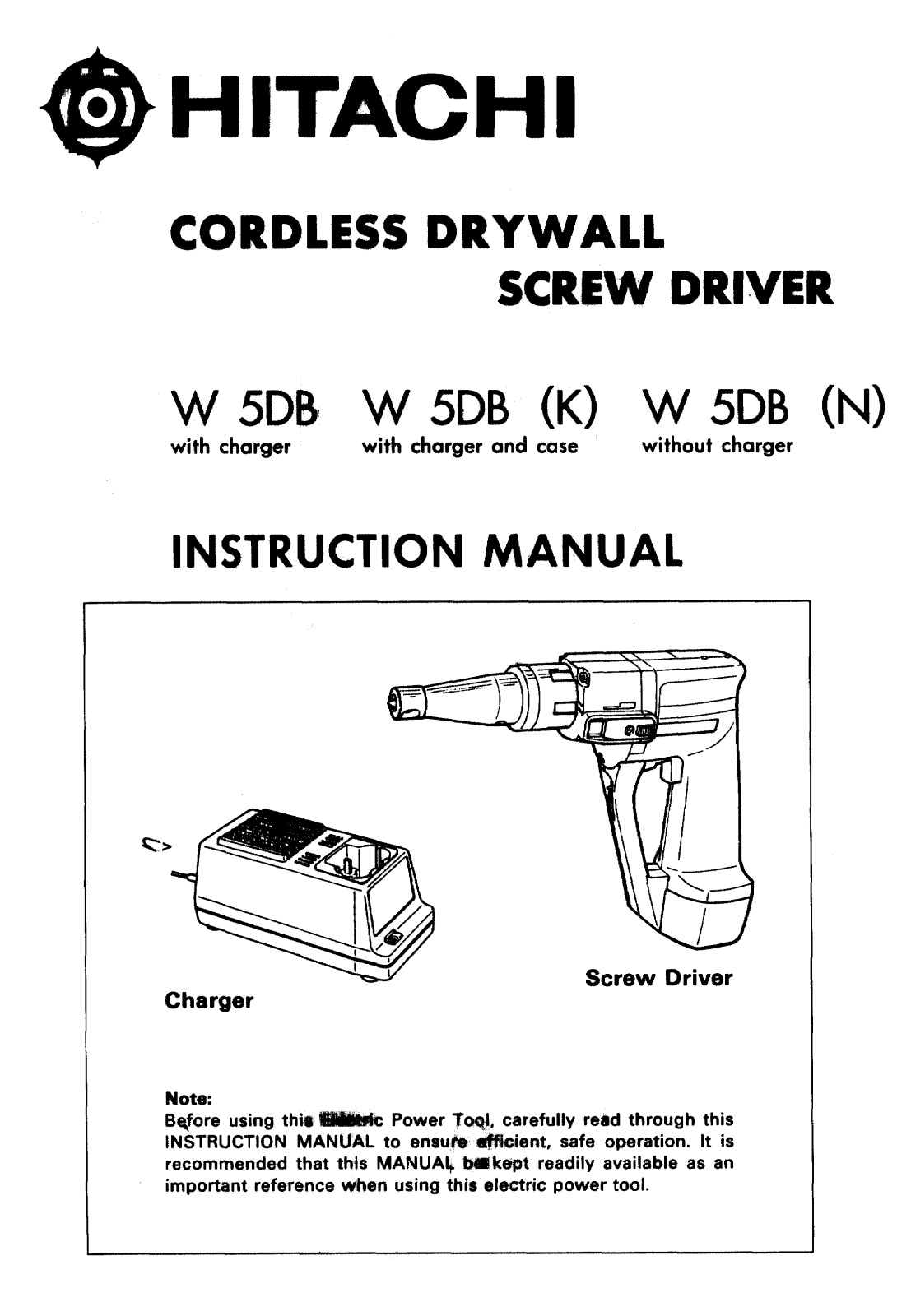 Hitachi W5DB User Manual