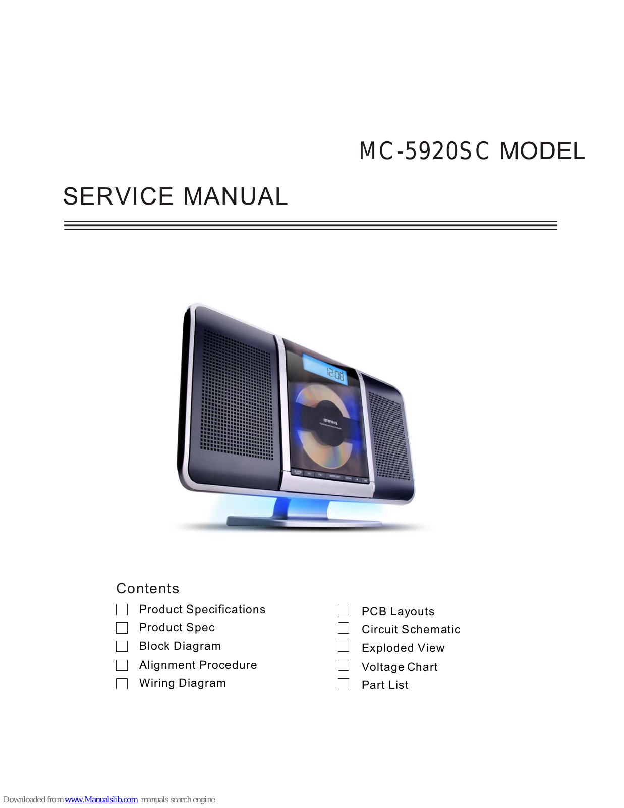 Daewoo MC-5920SC Service Manual