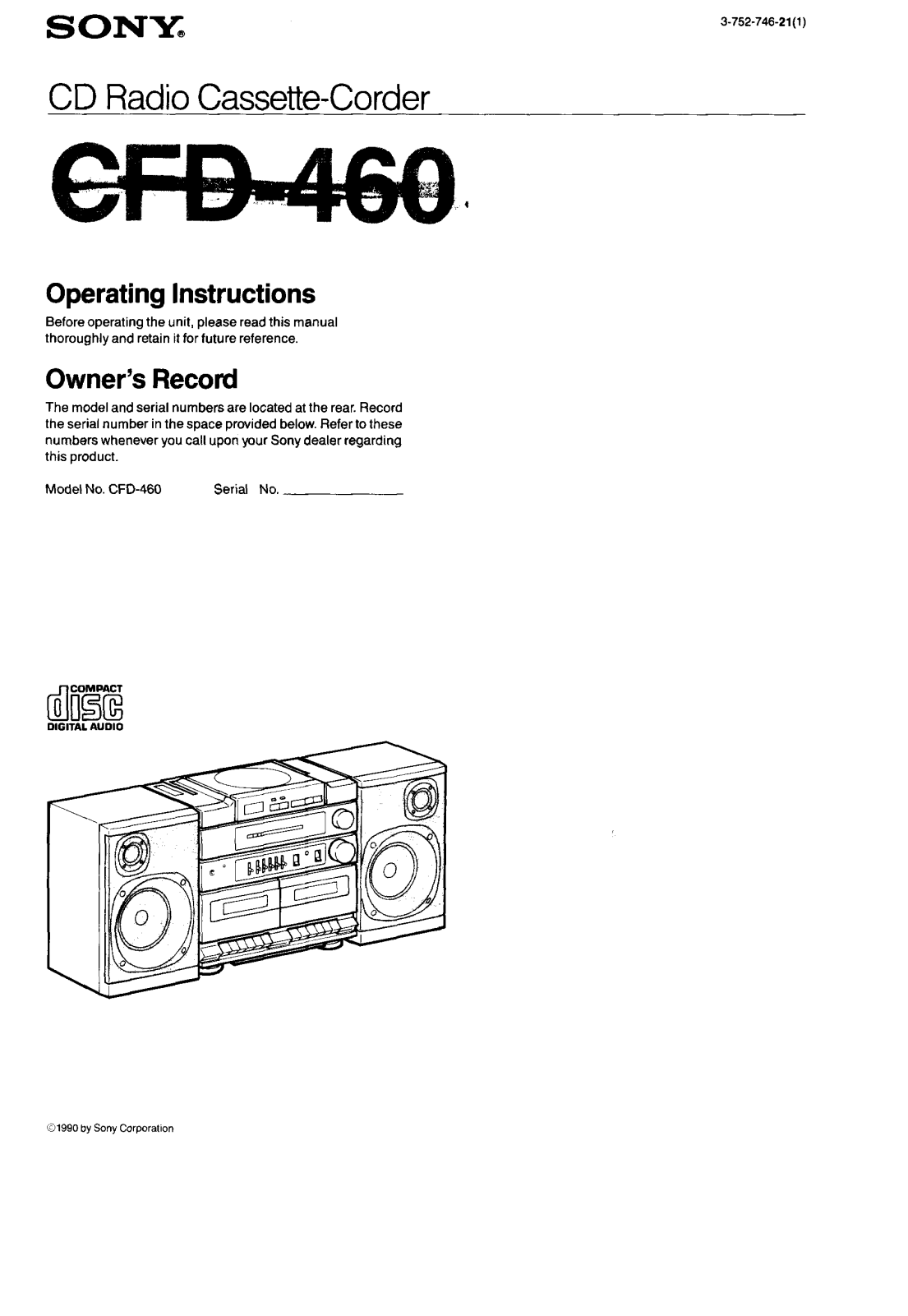 Sony CFD-460 User Manual