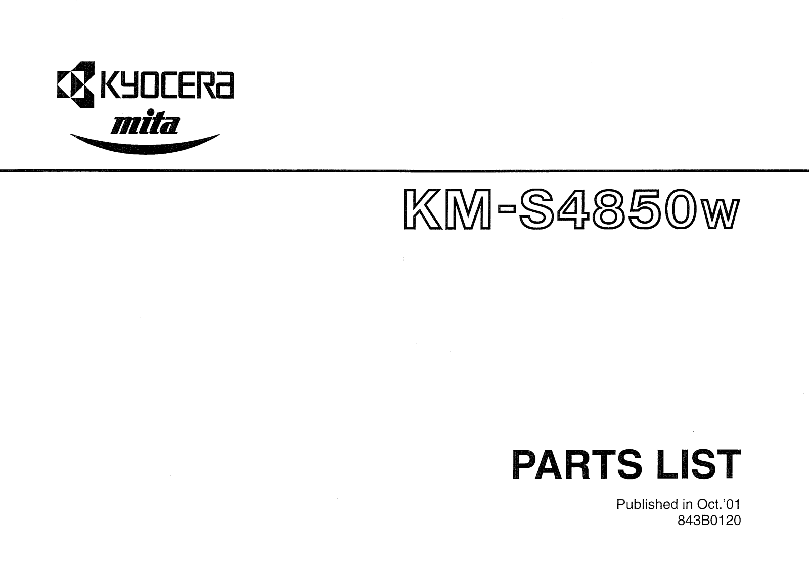 Mita-Kyocera KM-S4850W PARTS LIST