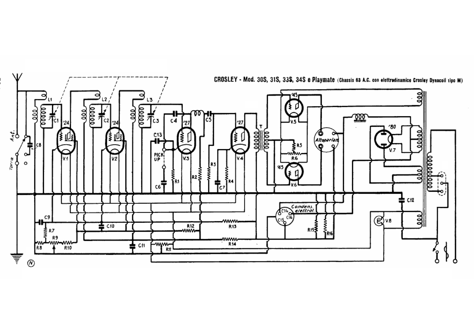 Siare Crosley 30s, 31s, 33s, 34s schematic