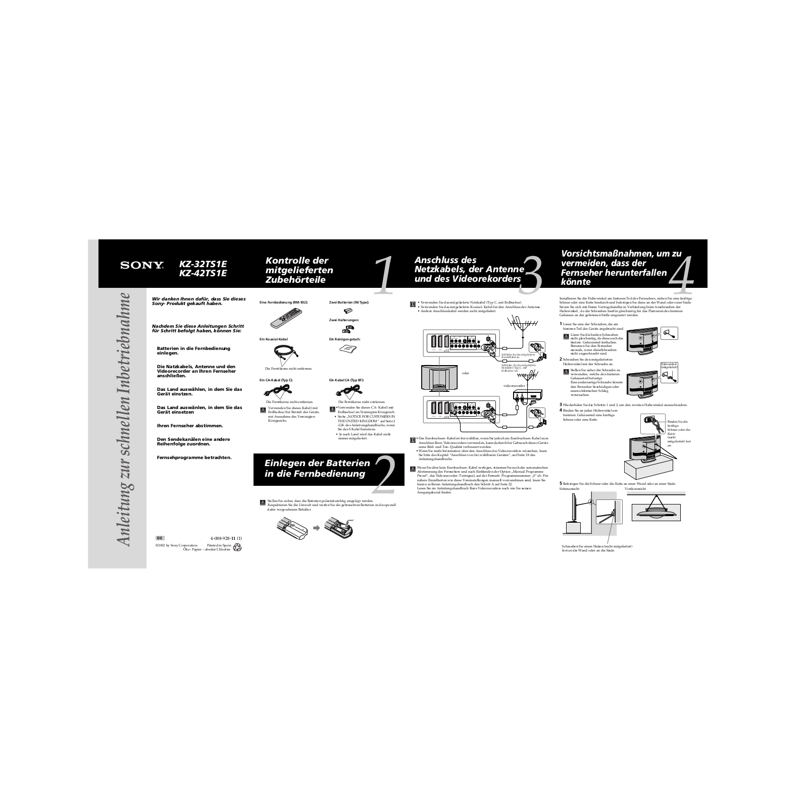 Sony KZ-32TS1E, KZ-42TS1E User Manual