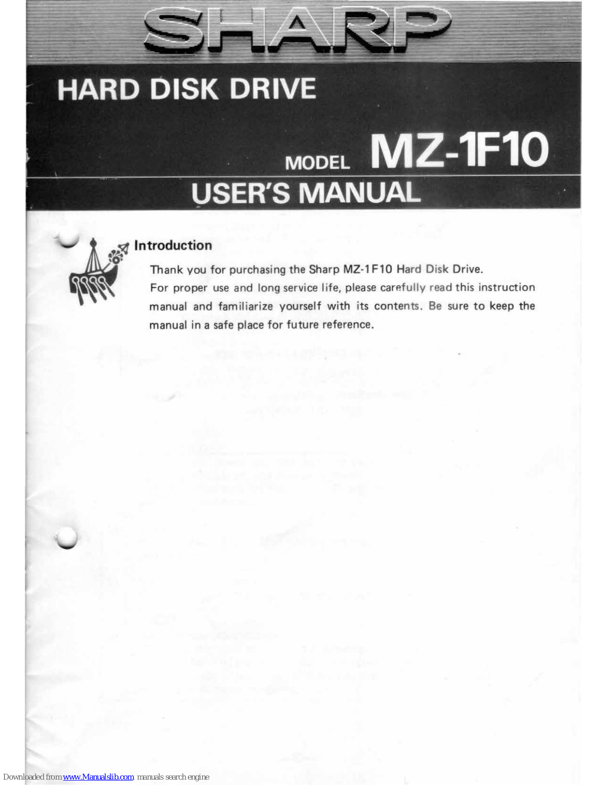 Sharp MZ-1F10 User Manual - ManualMachine.com
