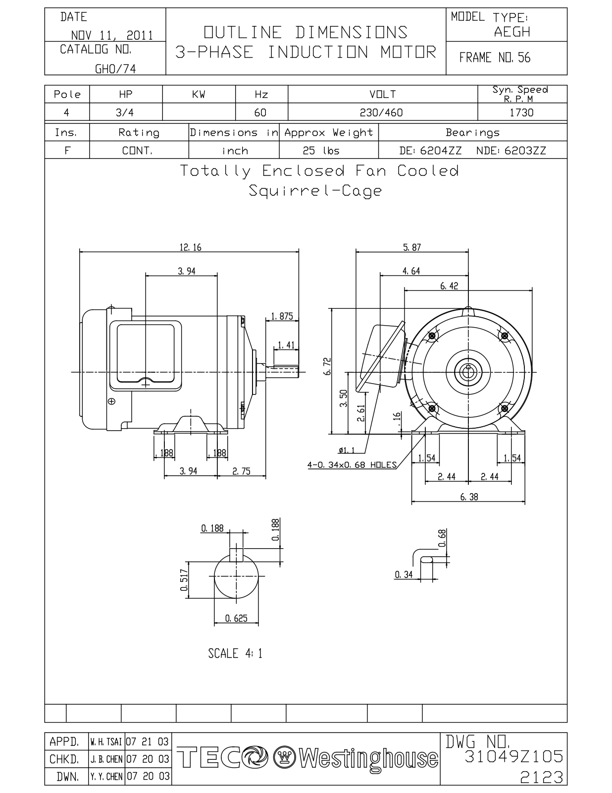 Teco GH0/74 Reference Drawing