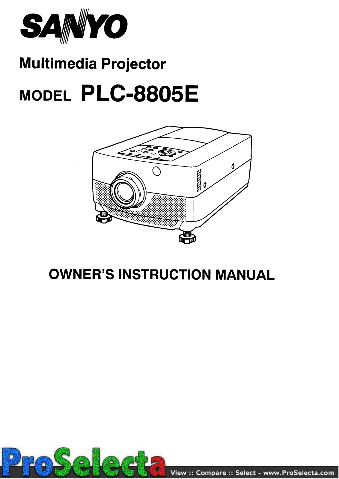 Sanyo PLC-8805 User guide - ManualMachine.com