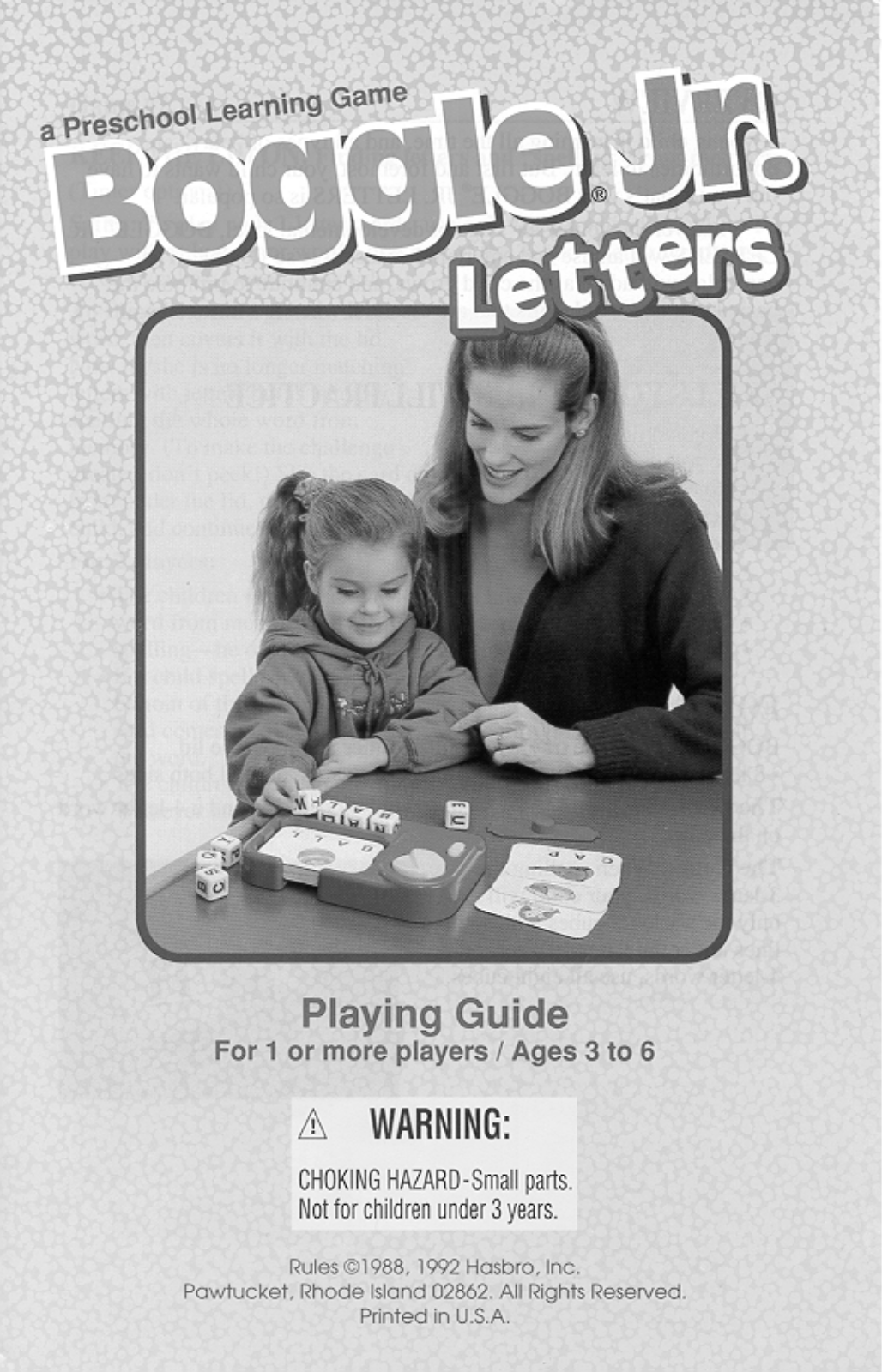 HASBRO Boggle Jr. Letters User Manual