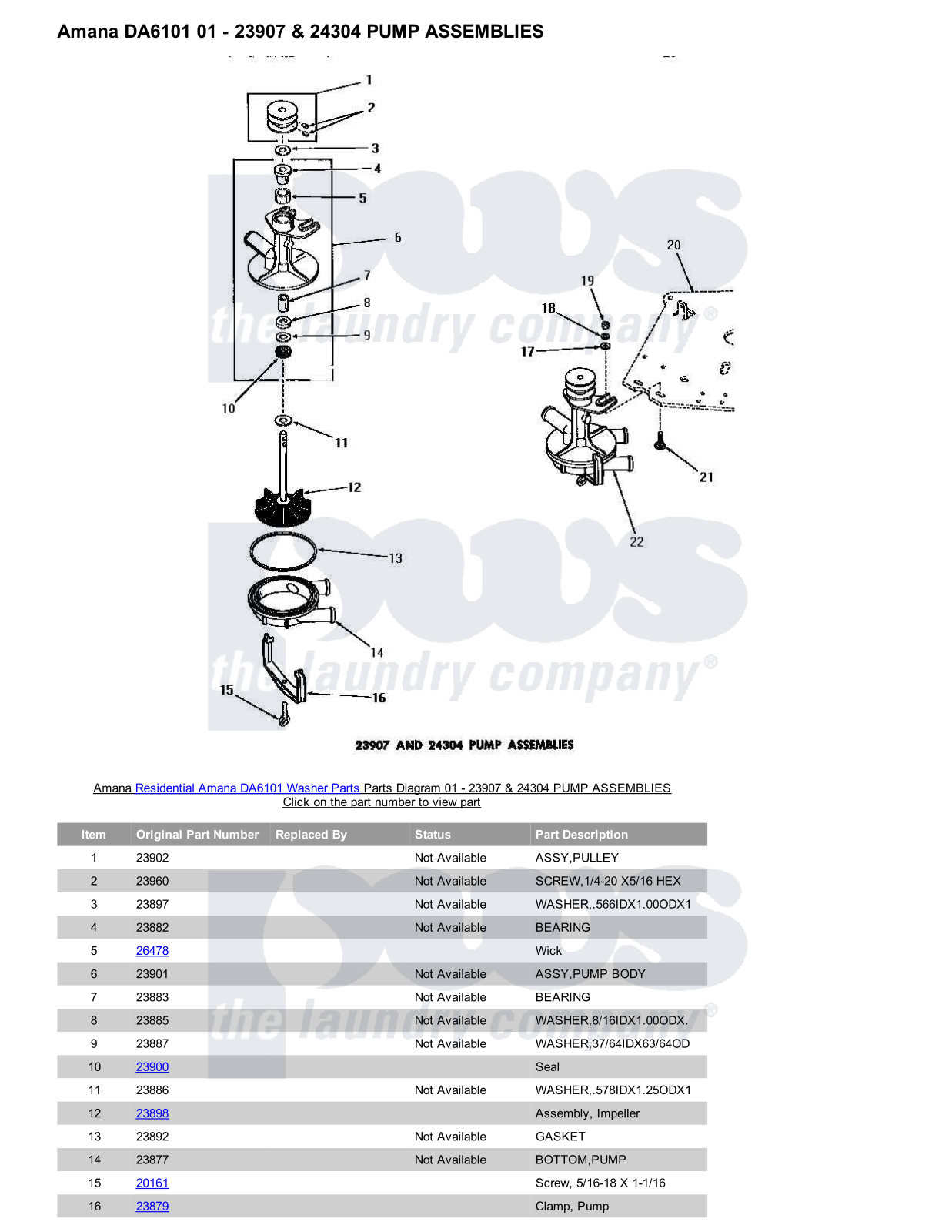 Amana DA6101 Parts Diagram