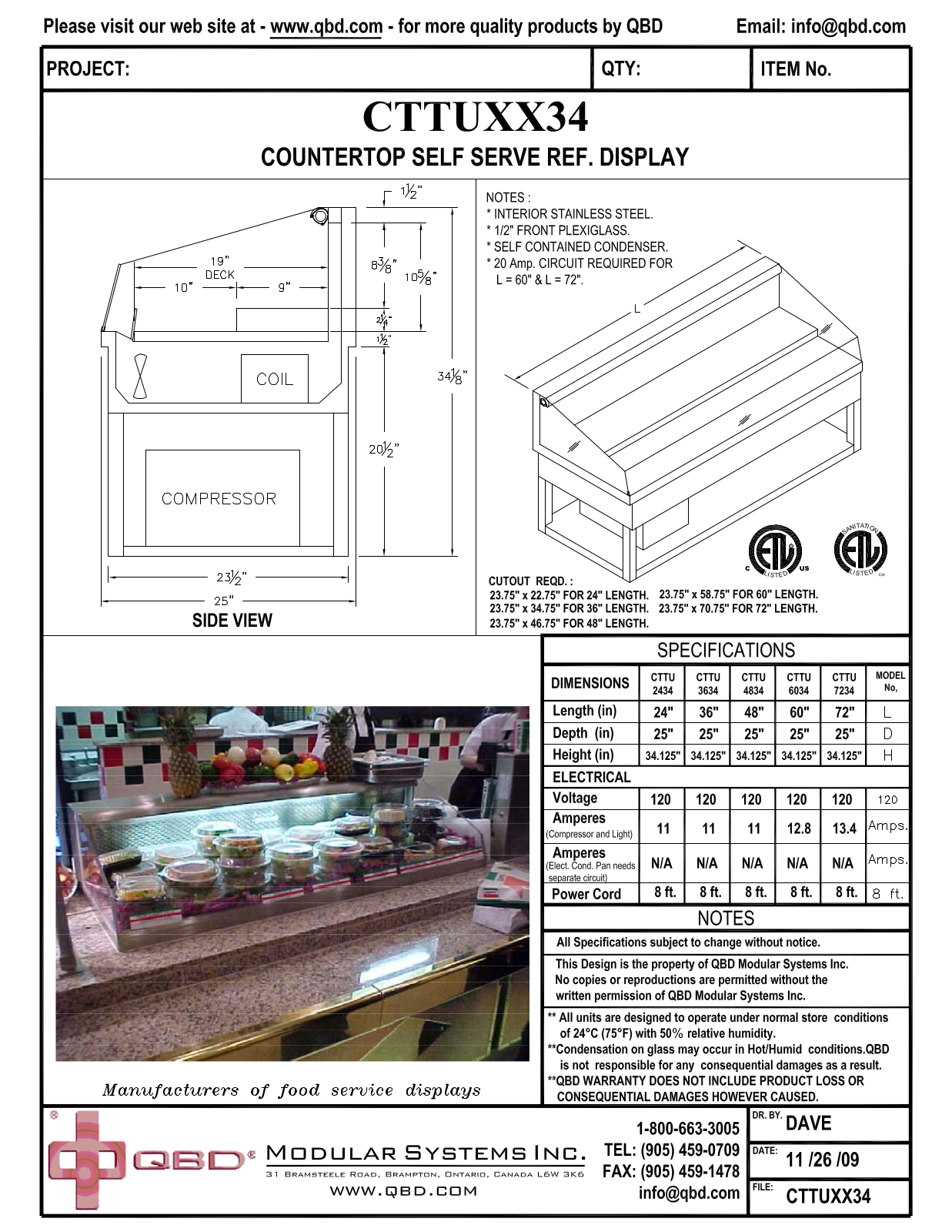 QBD CTTUXX34 User Manual