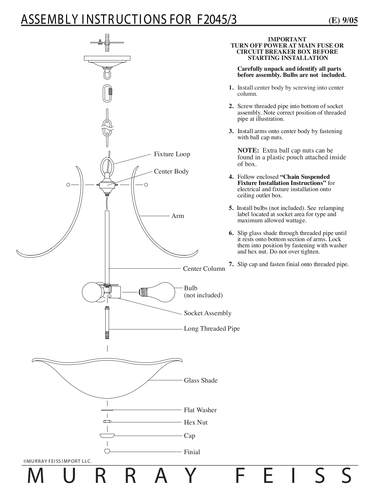 Feiss F2045-3 User Manual