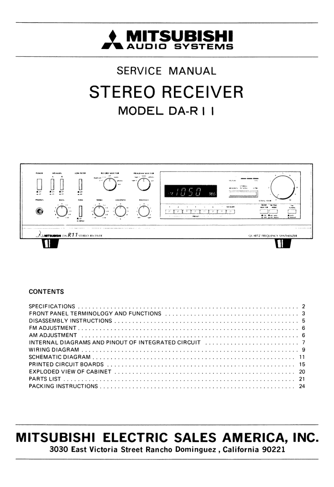 Mitsubishi DAR-11 Service manual