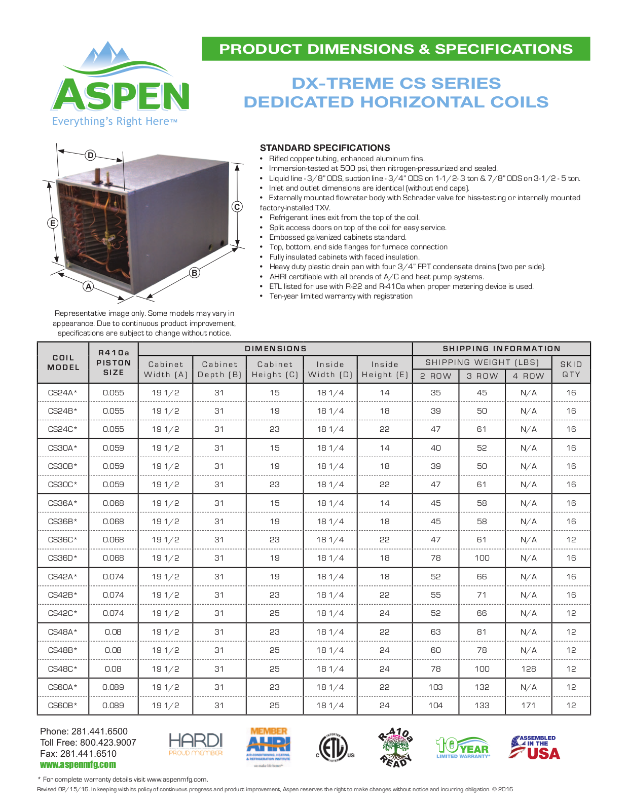 Aspen Manufacturing CS User Manual - ManualMachine.com
