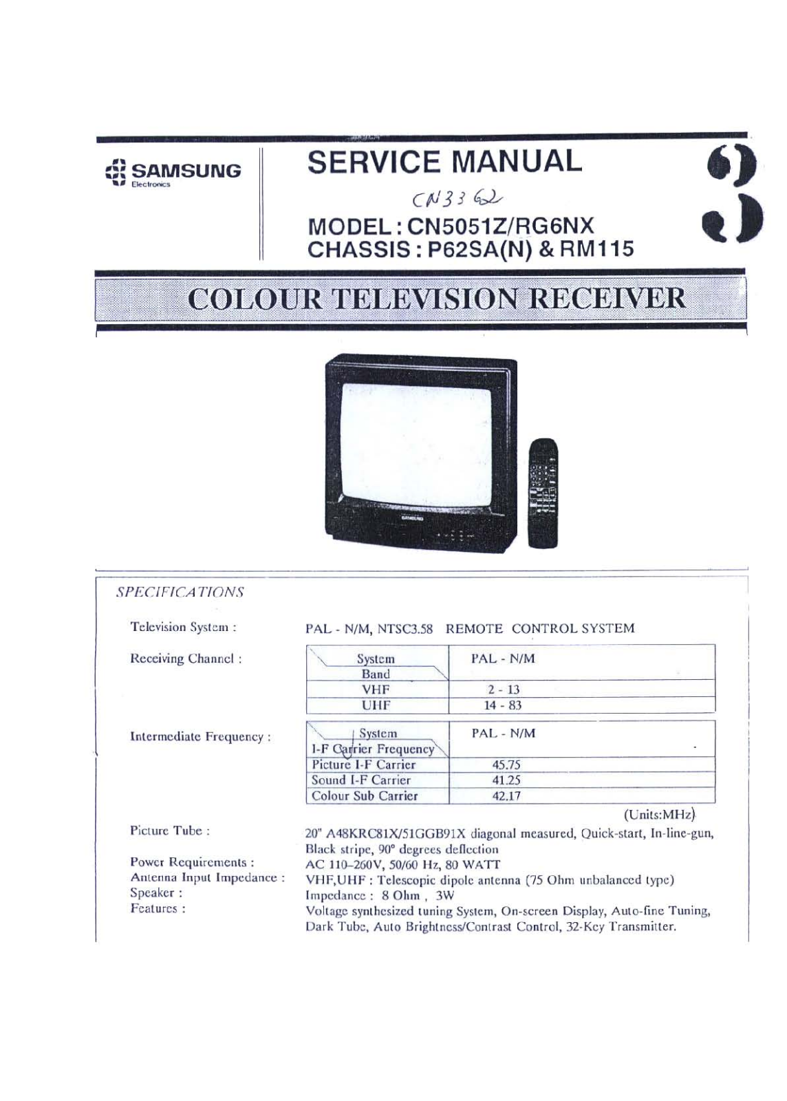 Samsung CN-5051Z Schematic