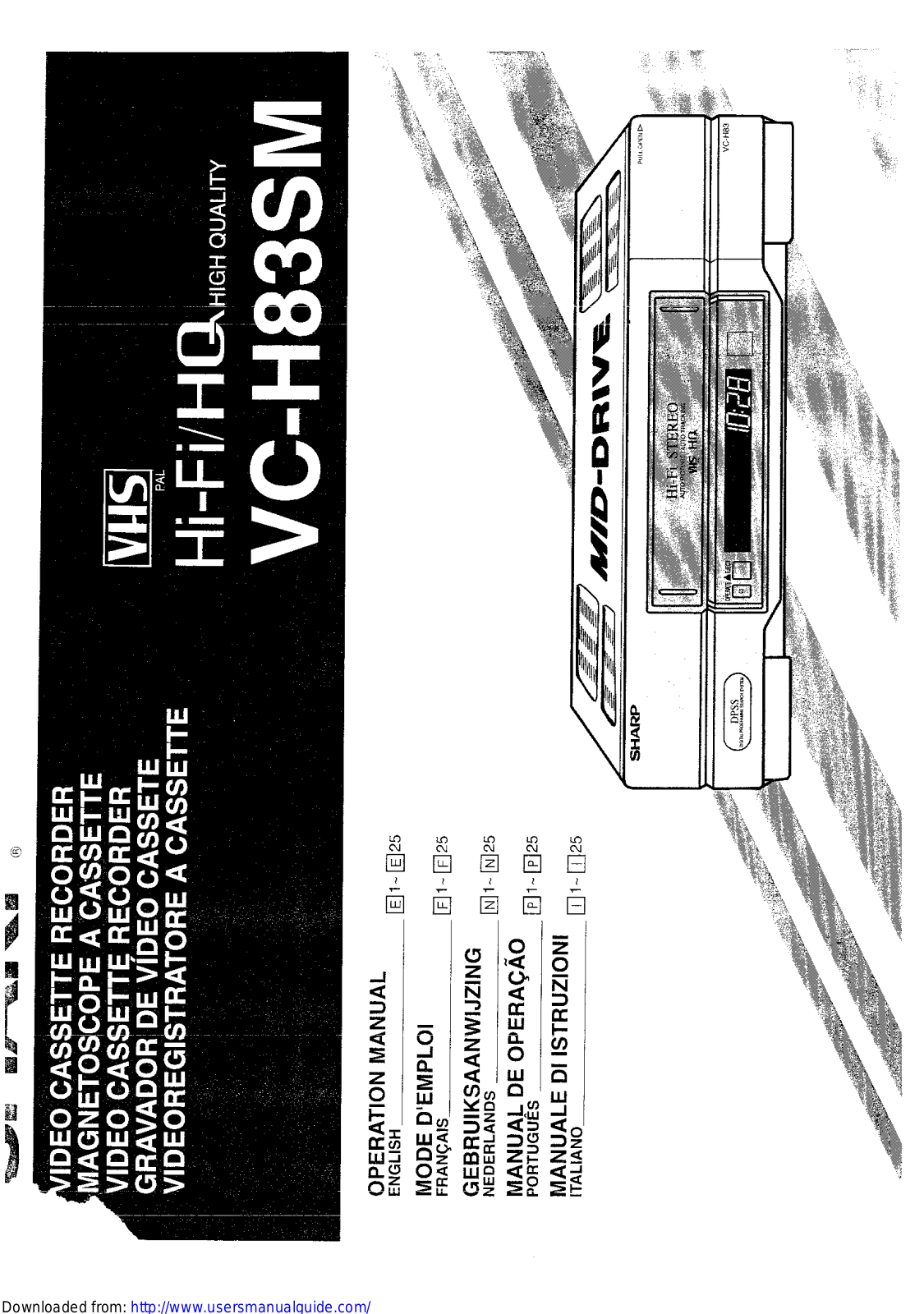 SHARP VC-H83SM User Manual