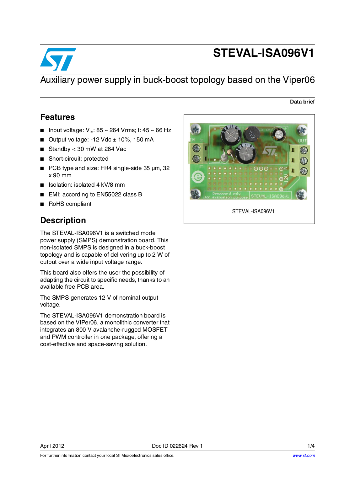 ST ISA096V1 User Manual