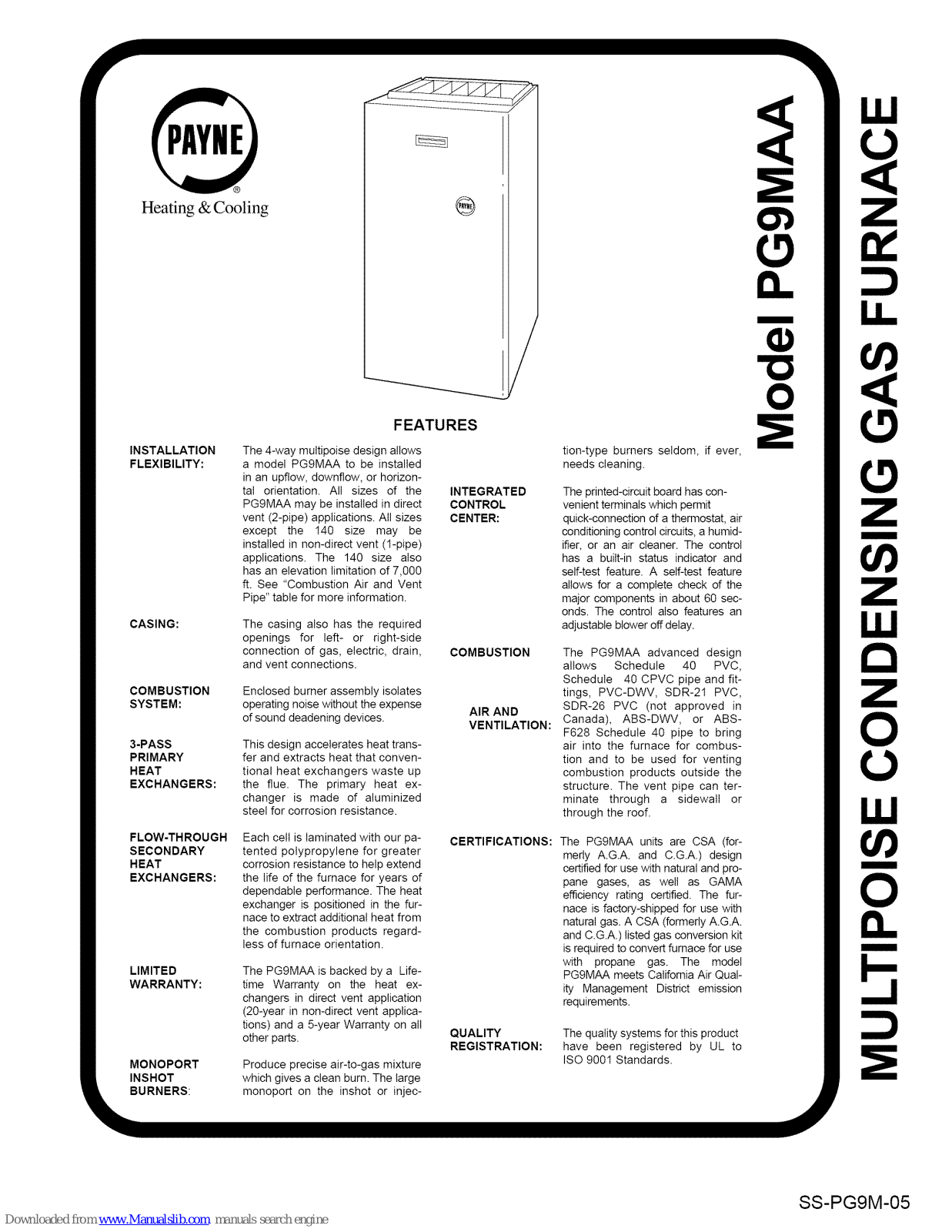 Payne PG9MAA Specification - ManualMachine.com