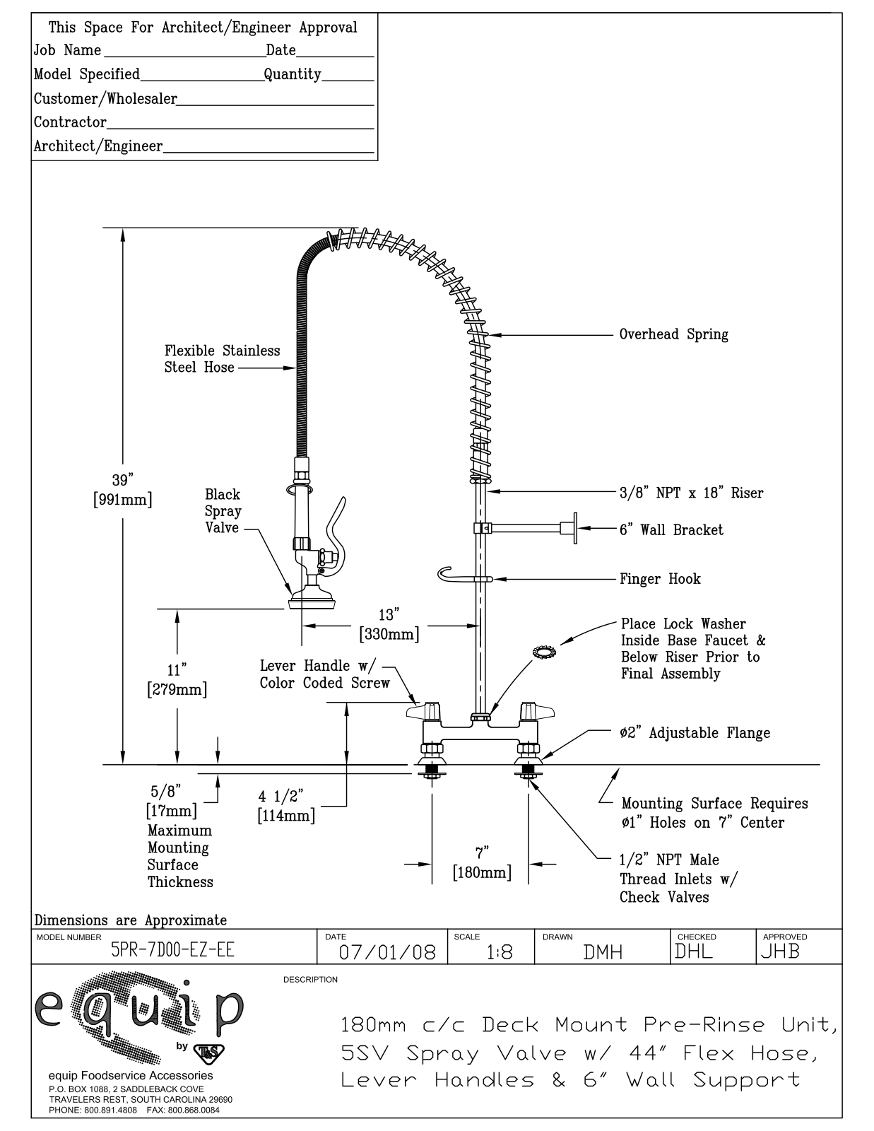 T&S Brass 5PR-7D00-EZ-EE User Manual