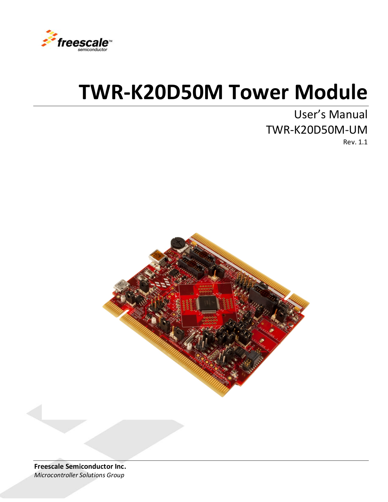 Freescale Semiconductor TWR‐K20D50M User guide