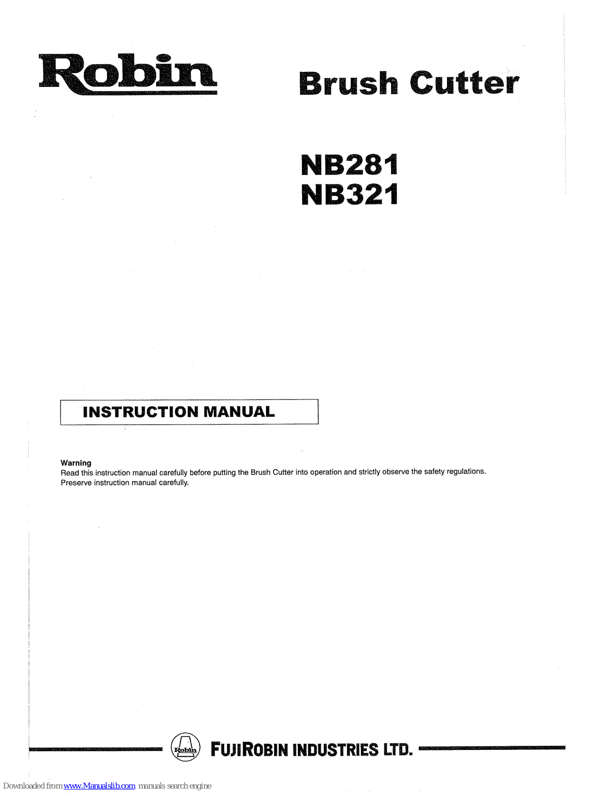 Robin NB281, NB321 Instruction Manual