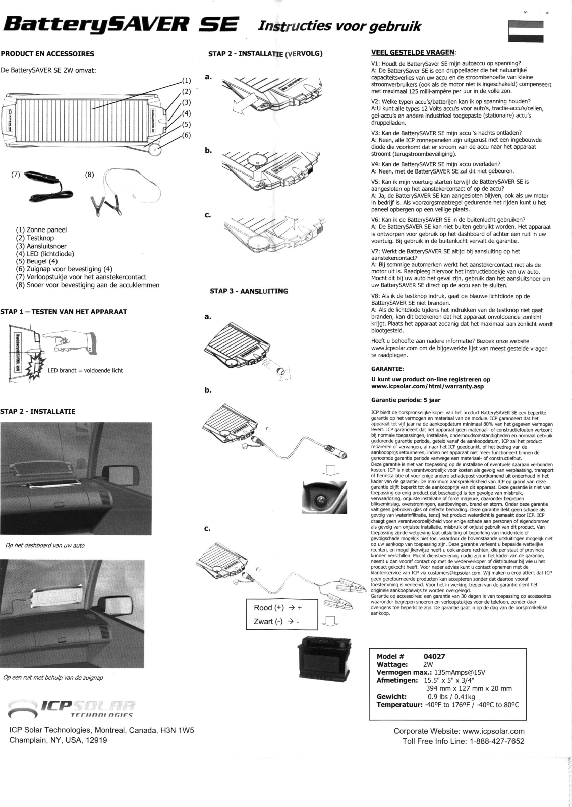 ICP Solar Technologies BatterySAVER SE User guide