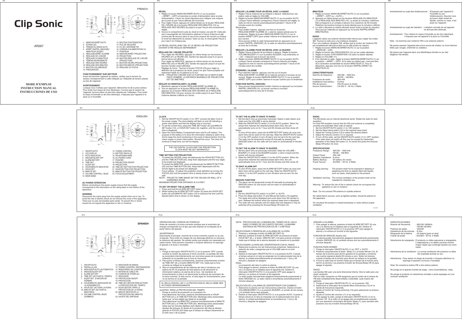 CLIP SONIC AR267 User Manual