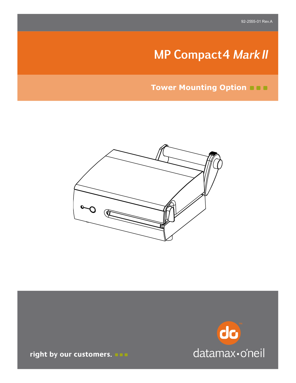 Datamax-O'Neil MP Compact4 Mark II Tower Mounting Option User Manual