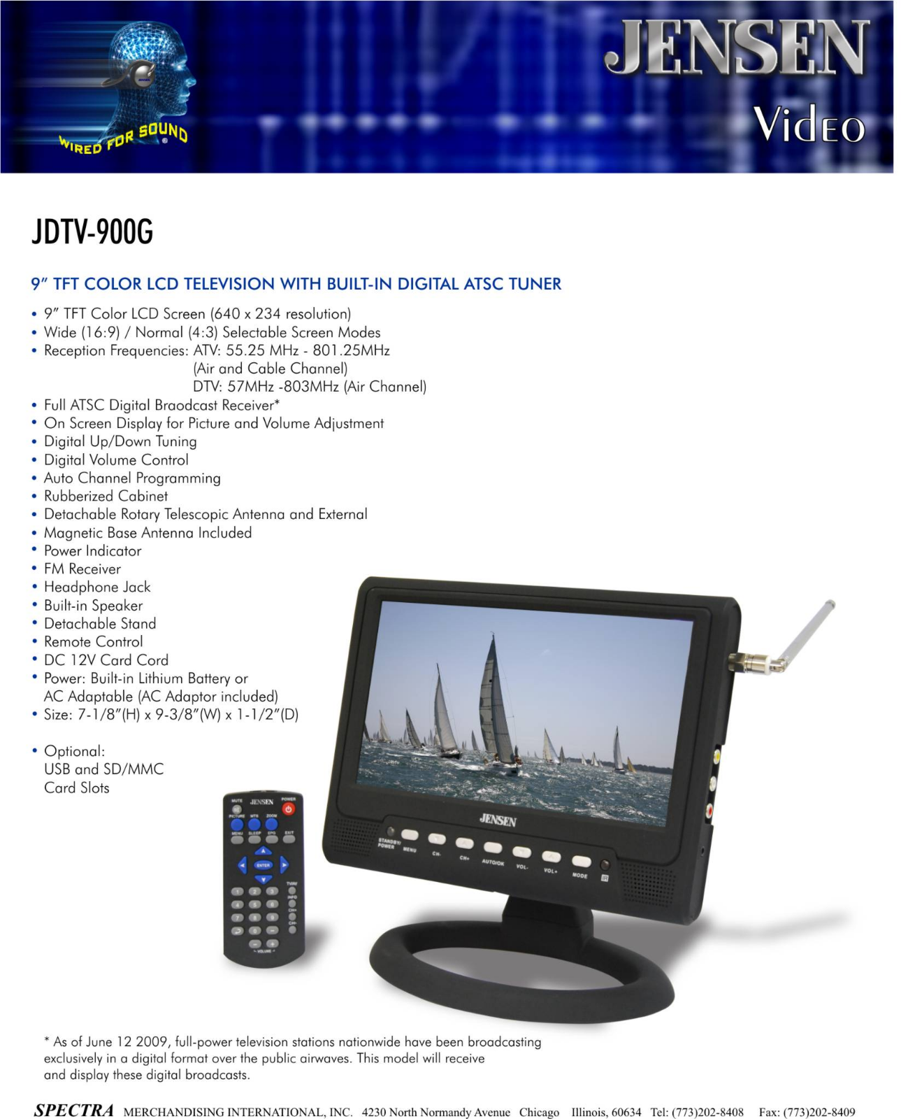 Jensen JDTV-900G User Manual