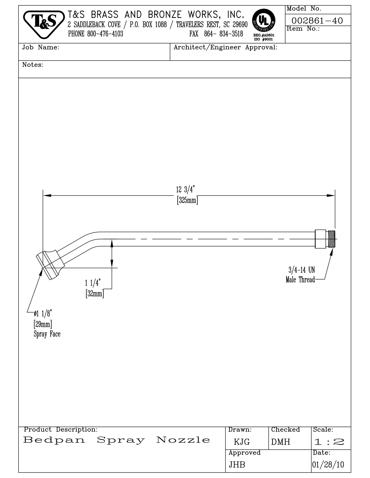 T&S Brass 002861-40 User Manual