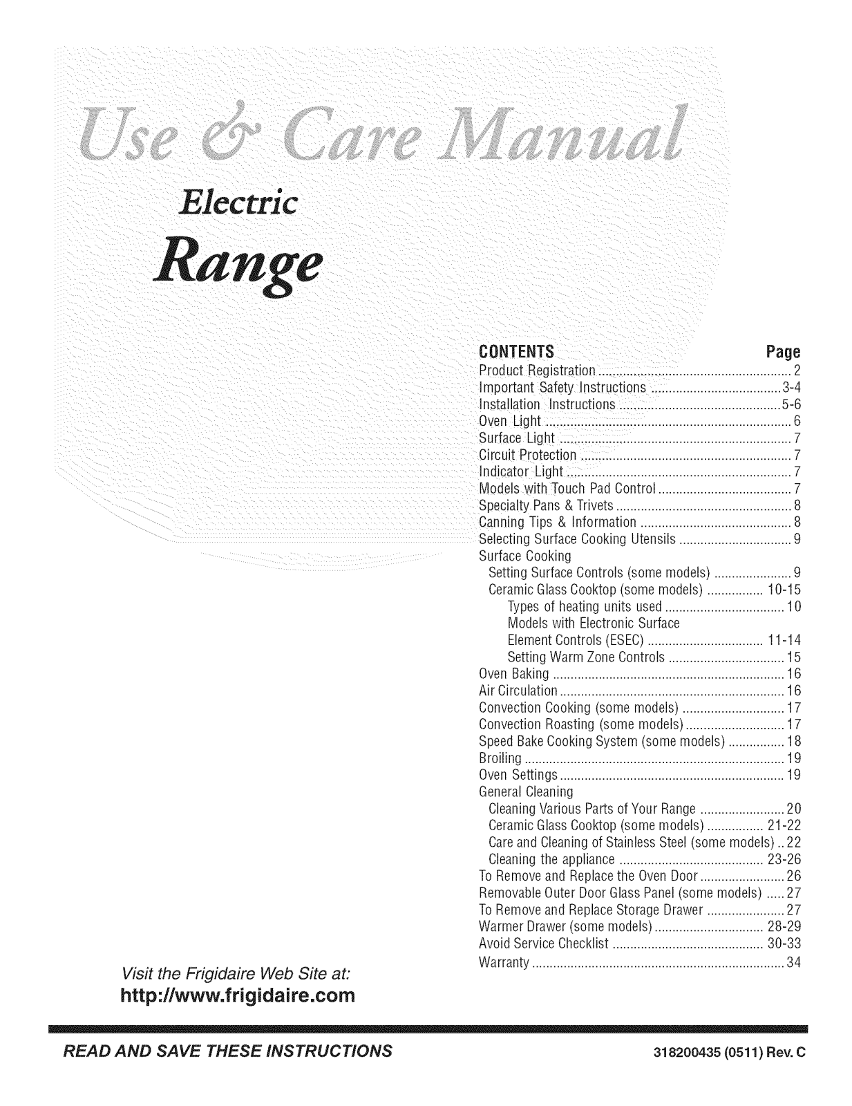 Frigidaire CFEF257CS4, CFEF257CS3, CFEF210CS4 Owner’s Manual