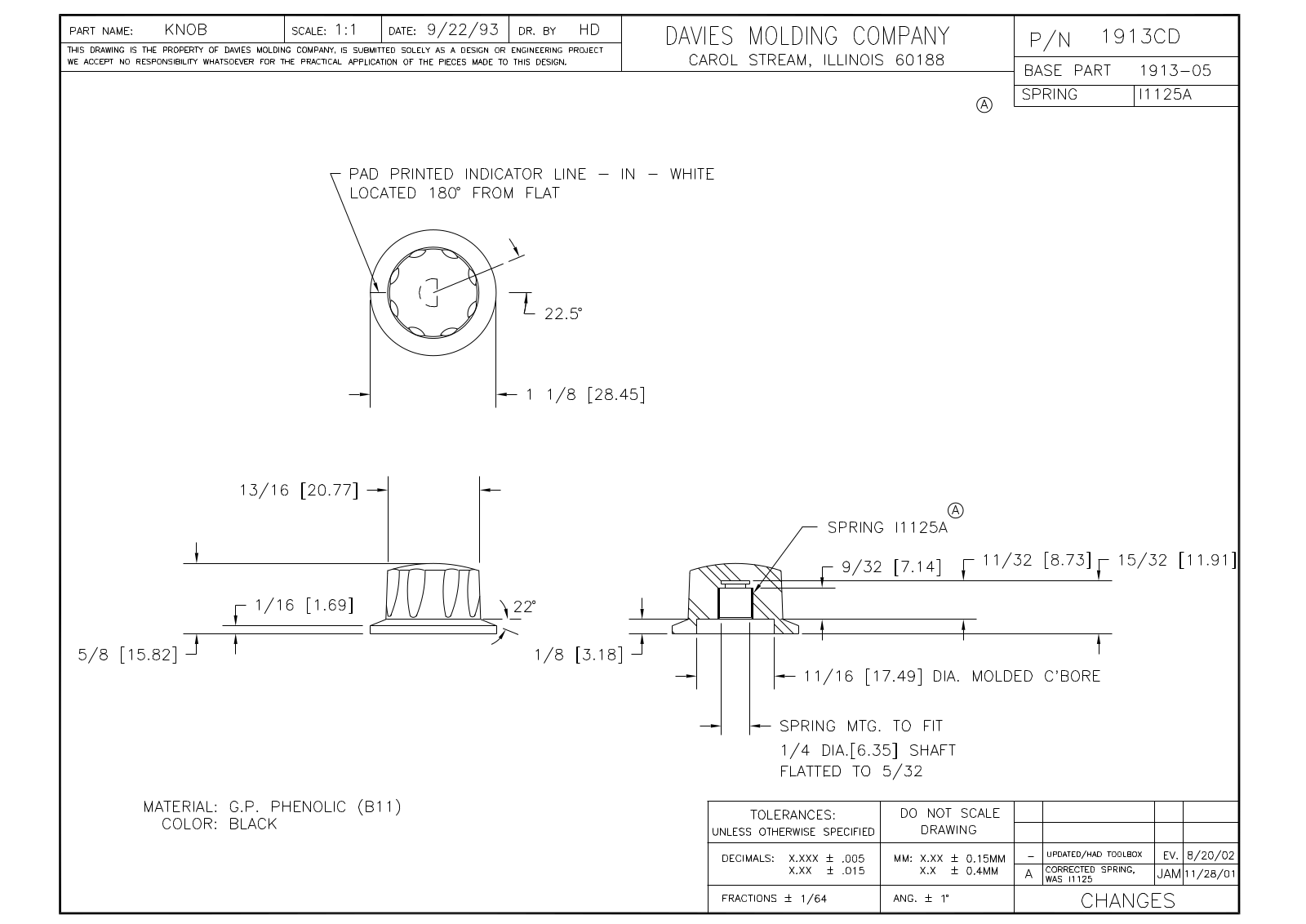 Davies Molding 1913CD Reference Drawing