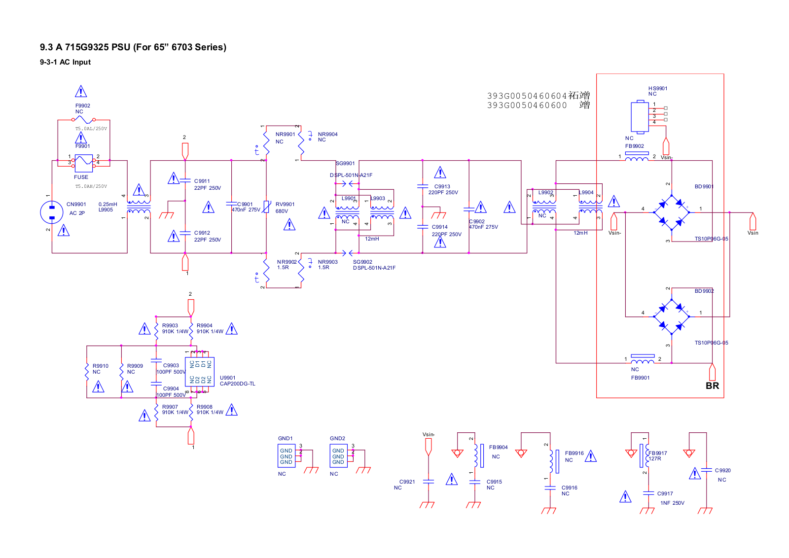 Philips 715G9325 PSU Schematic