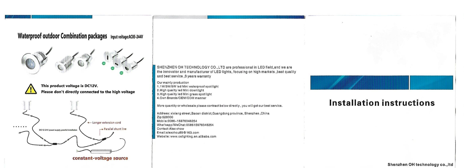 Oslighting OS-1W-12V User Manual