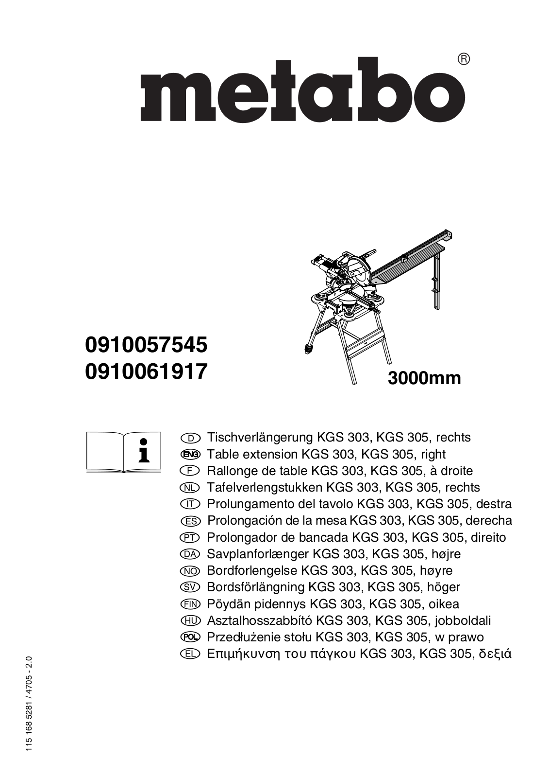Metabo 0910057545, 0910061917 User guide - ManualMachine.com