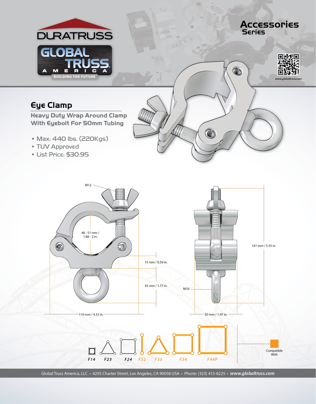 Global Truss Eye Clamp Data Sheet