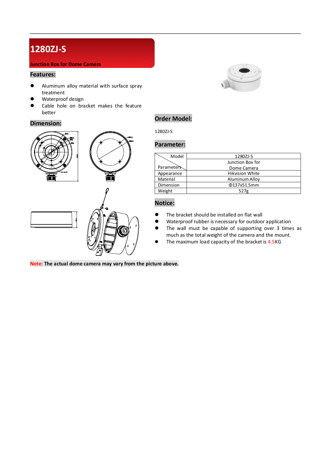 Cantek CT-1280ZJ-S Specsheet