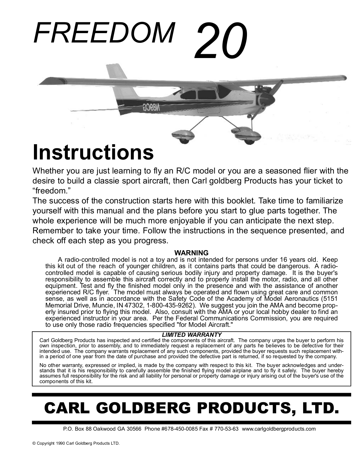 Carl Goldberg GBGA0057 User Manual